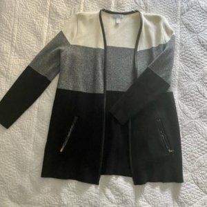 Charter Club Petite Colorblock Open Front Cardigan